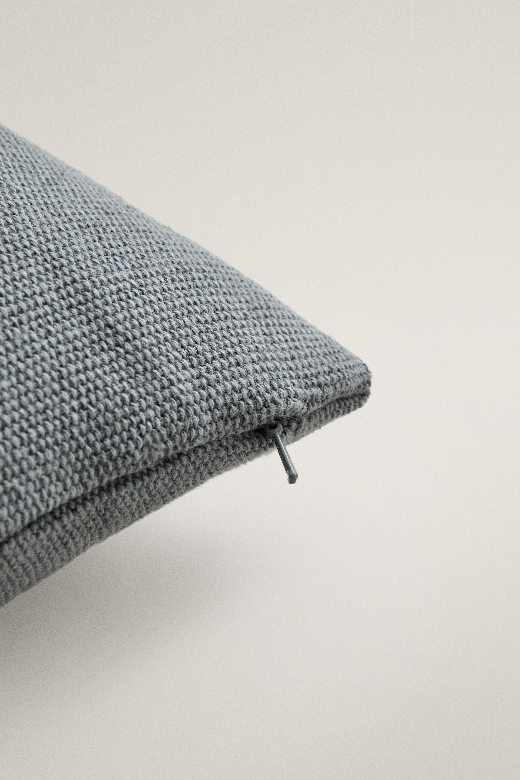 JUTE AND COTTON THROW PILLOW COVER